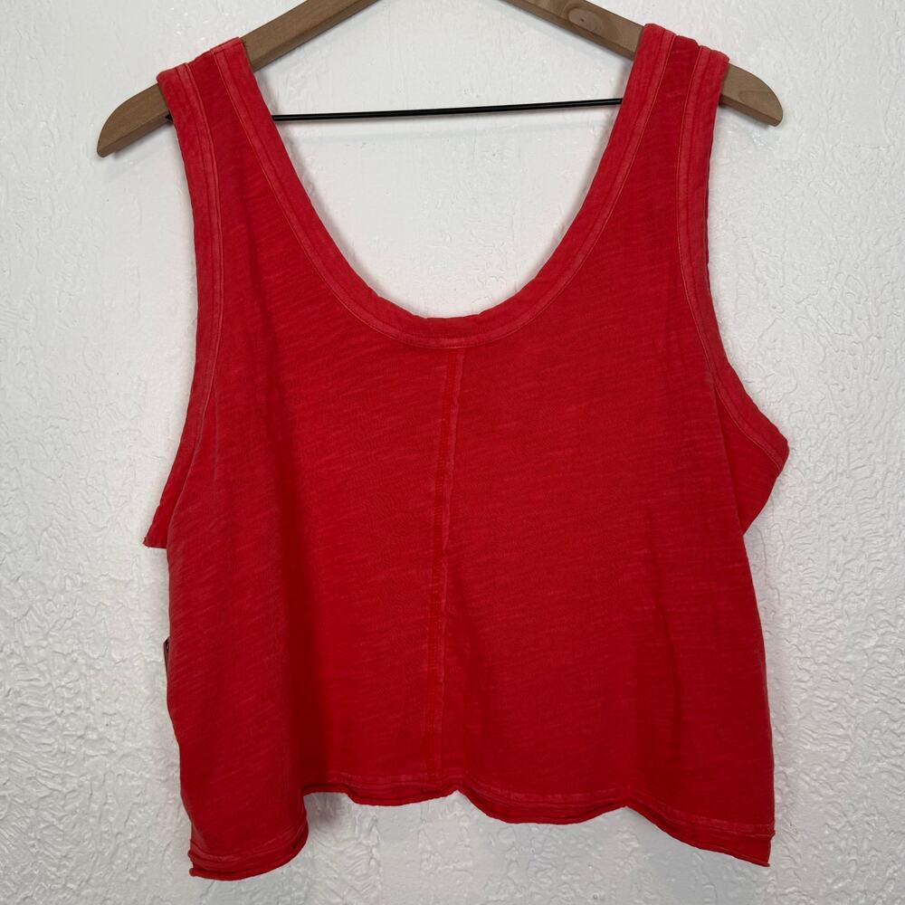 Pilcro Anthropologie Kacey Cotton Slub Crop Tank Top NWT Size Large - Picture 3 of 5